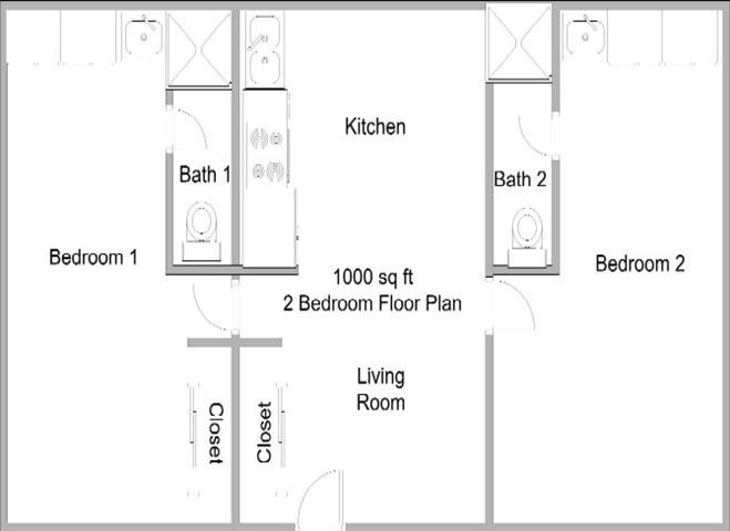 Merdian Pointe Apartments 2x2 Magellan Floor Plan Merdian Pointe Apartments 2x2 Magellan Floor Plan